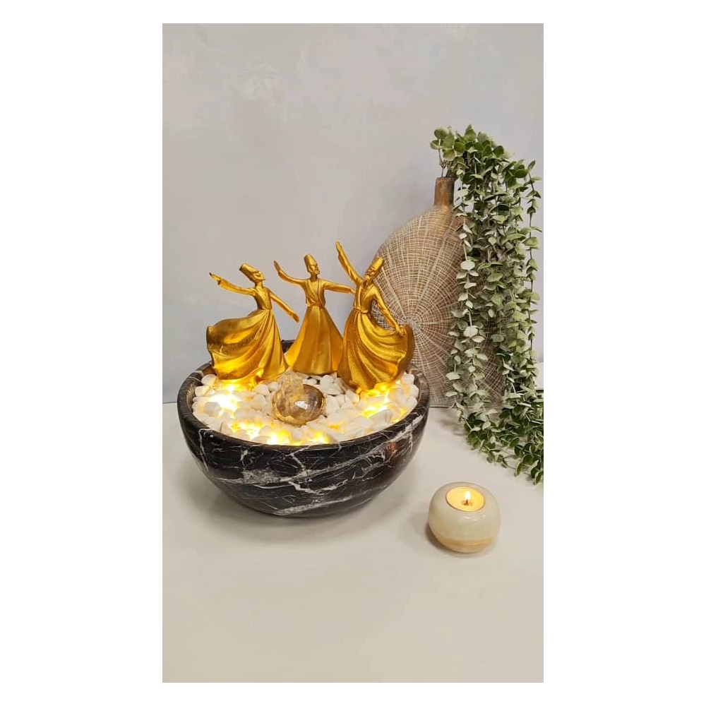 آبنما سنگی رقص سماع طلایی