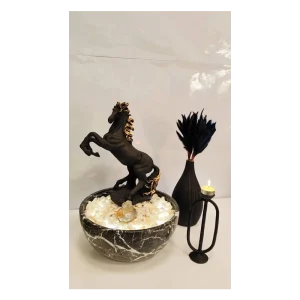 آبنما سنگی اسب مشکی
